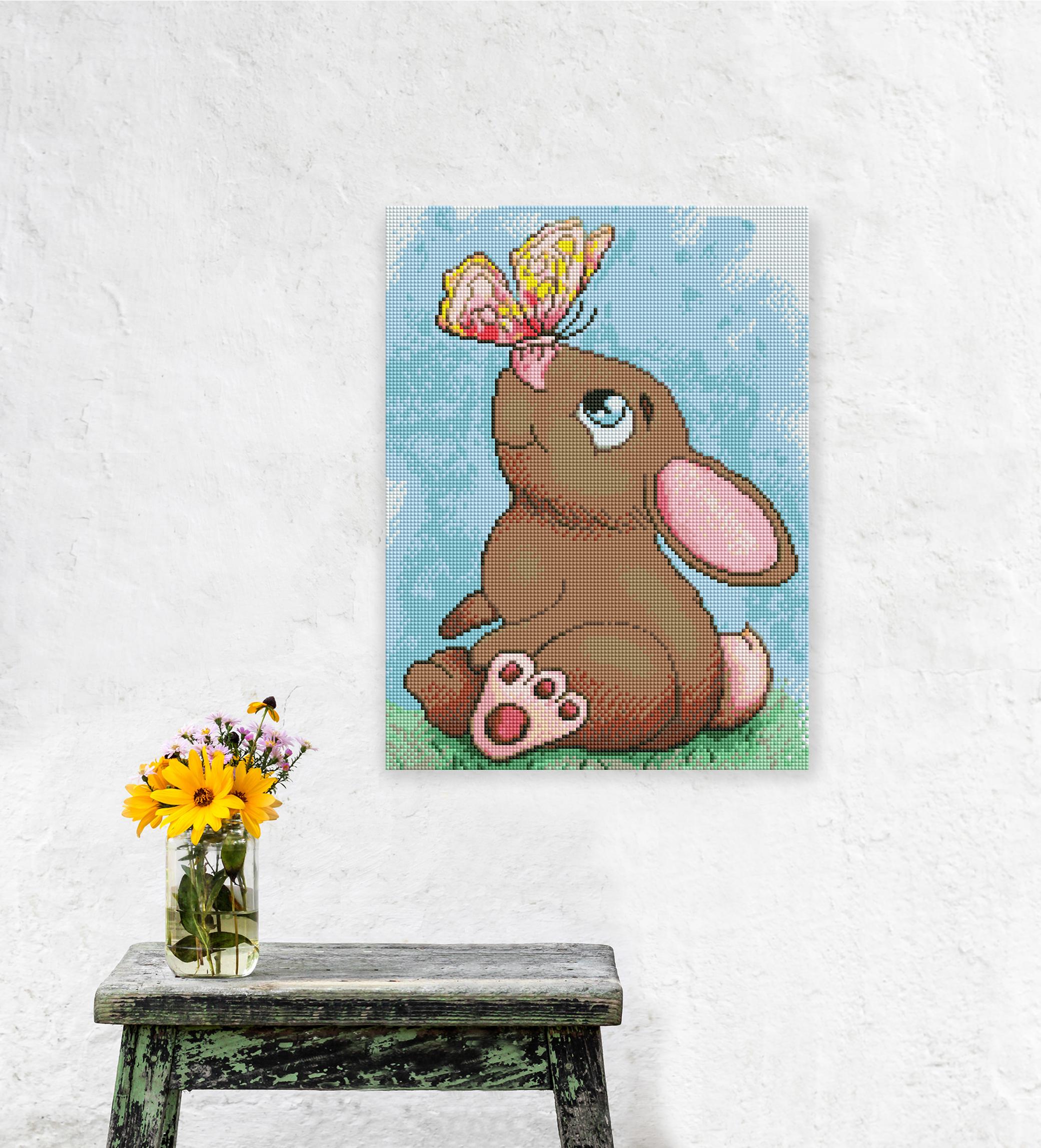 Diamond Painting Bild - Bunny with butterfly