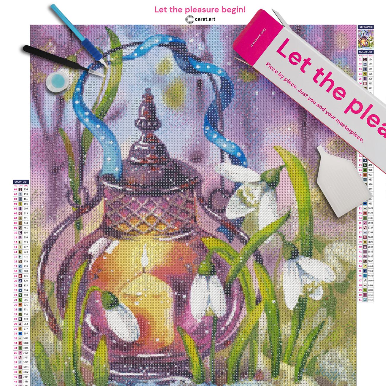 Diamond Painting - Anna Petunova - Lantern with snowdrops