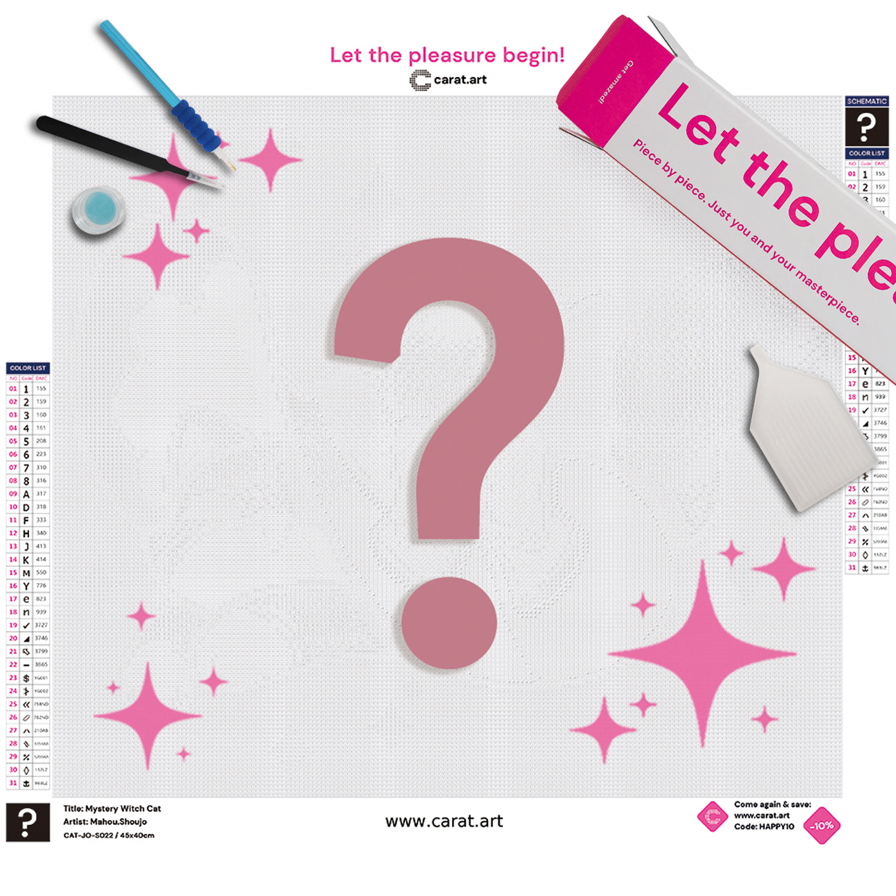 Diamond Painting - Mahou.Shoujo - Mystery Witch Cat