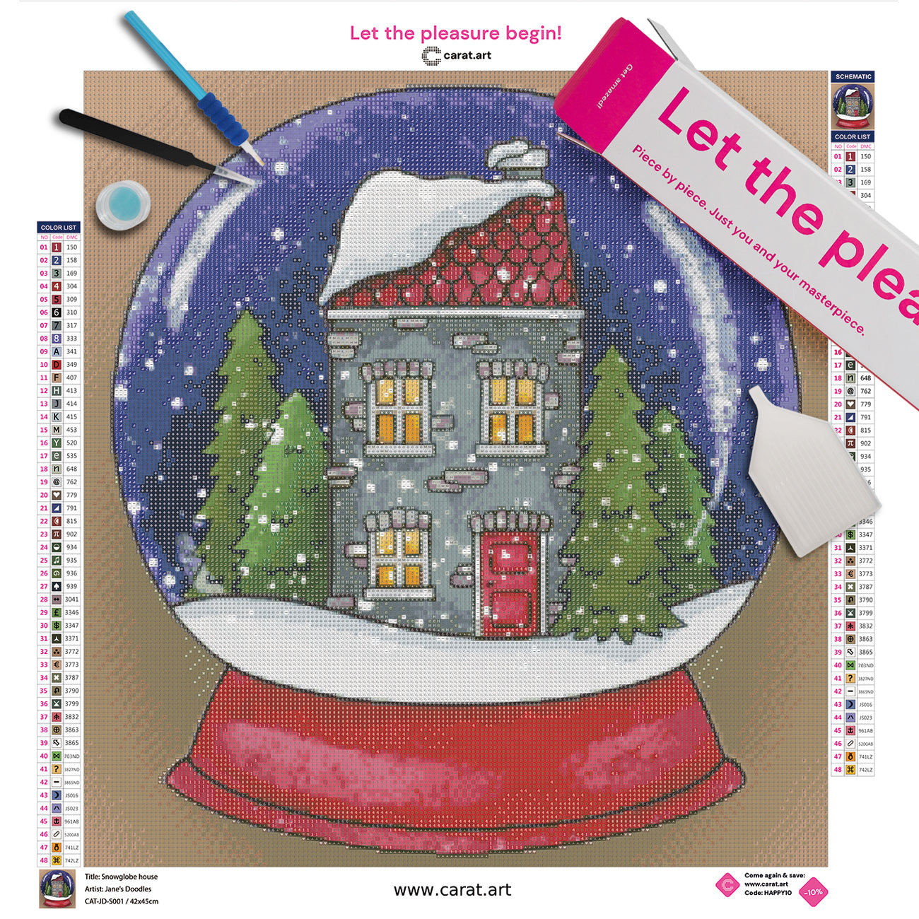 Diamond Painting - Jane's Doodles - Snowglobe house