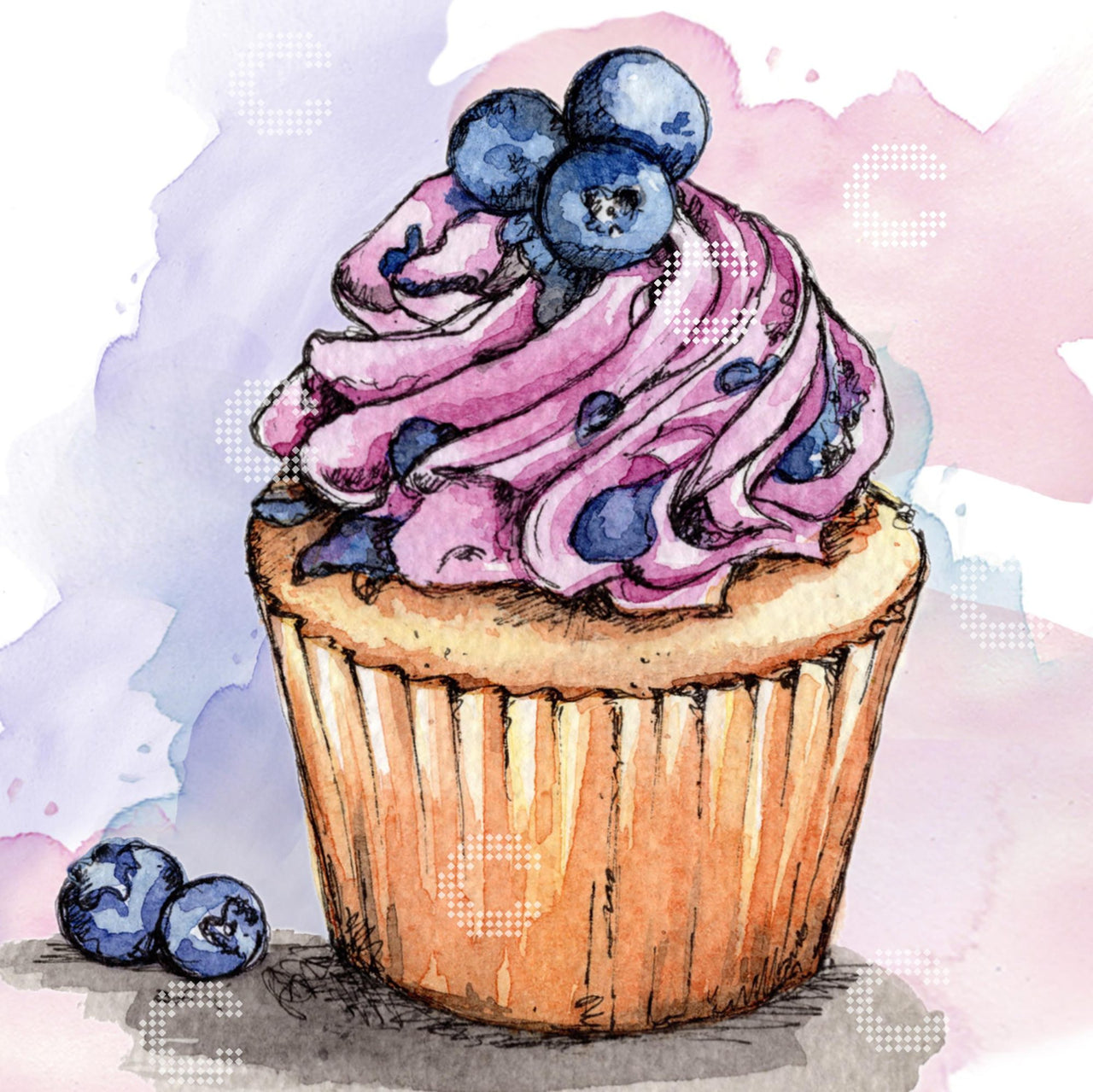 Diamond Painting - Aishwarya Vohra - Cupcake Blueberry