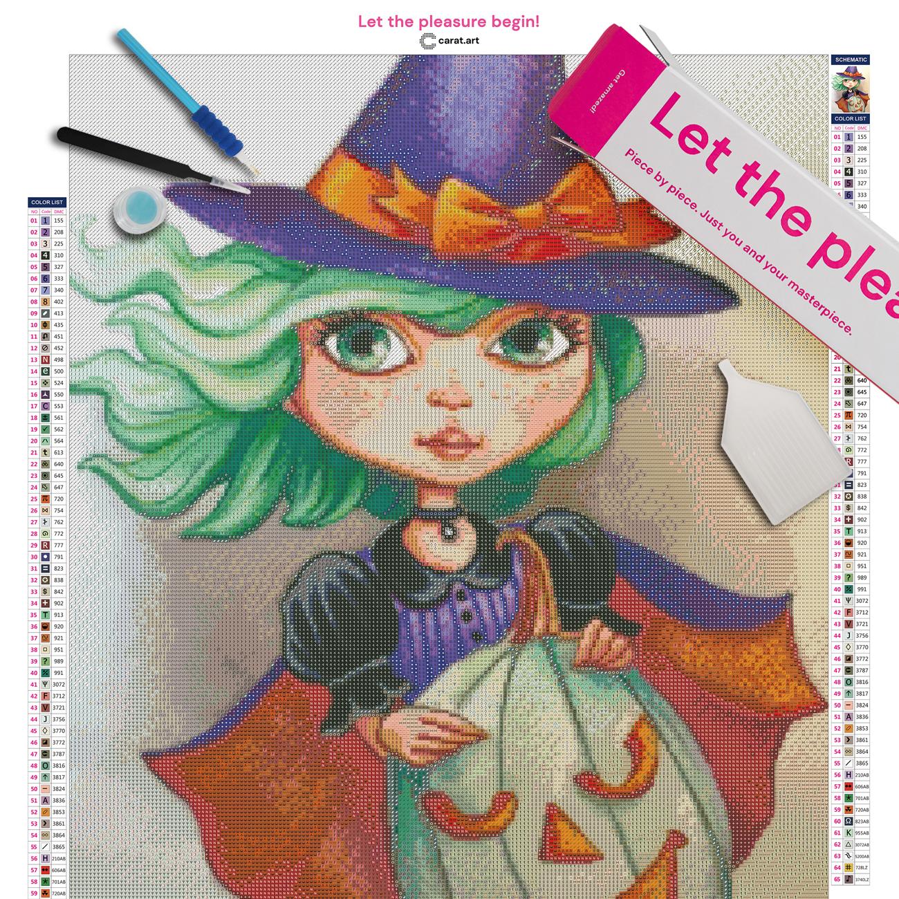 Diamond Painting - Denise Ferragamo - White pumpkin witch