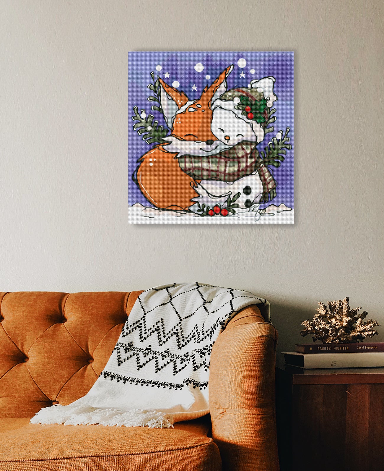 Diamond Painting - arts.by.tamara - Winter Fox & Snowman Friend